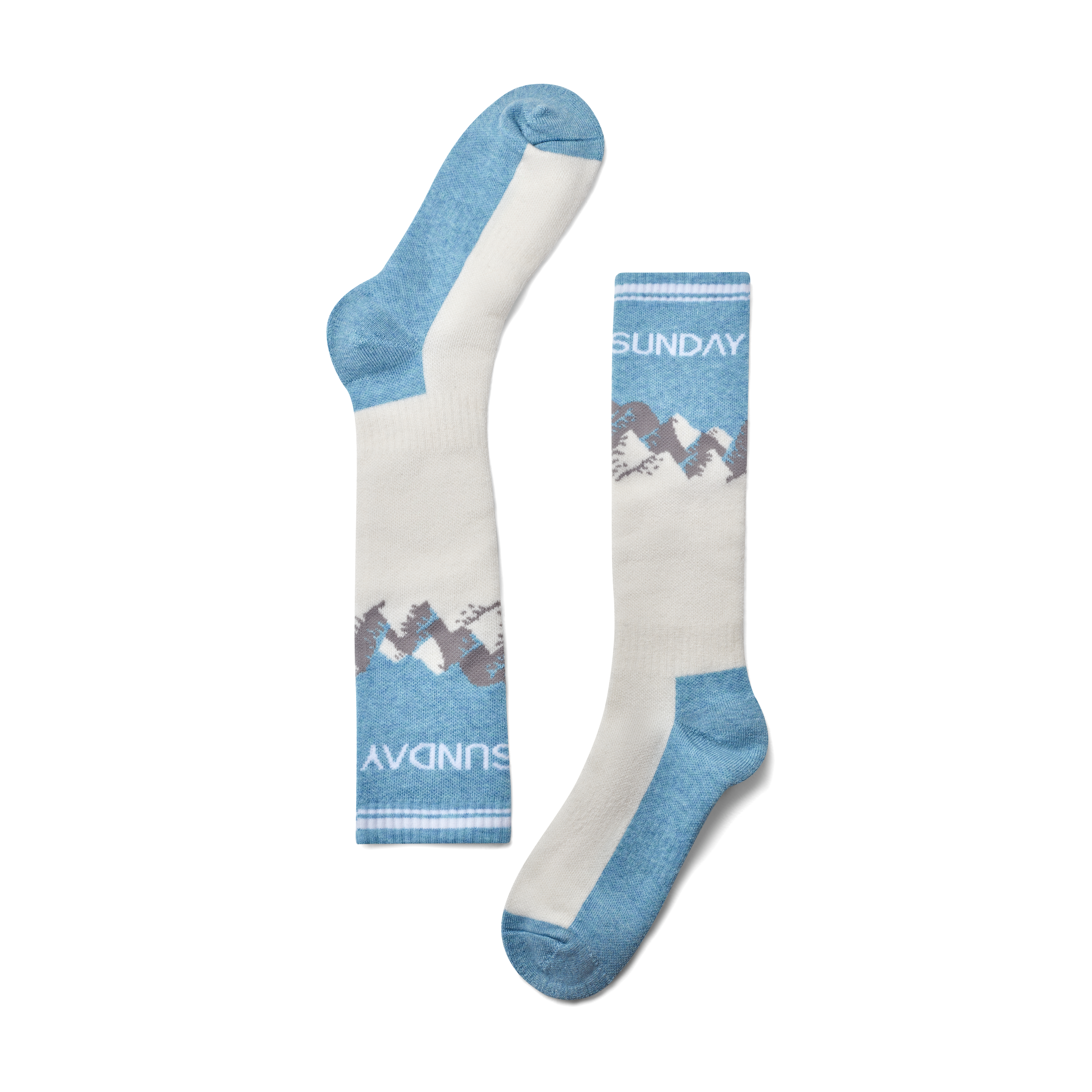 Merino Blend Performance Ski Sock - Sky Blue