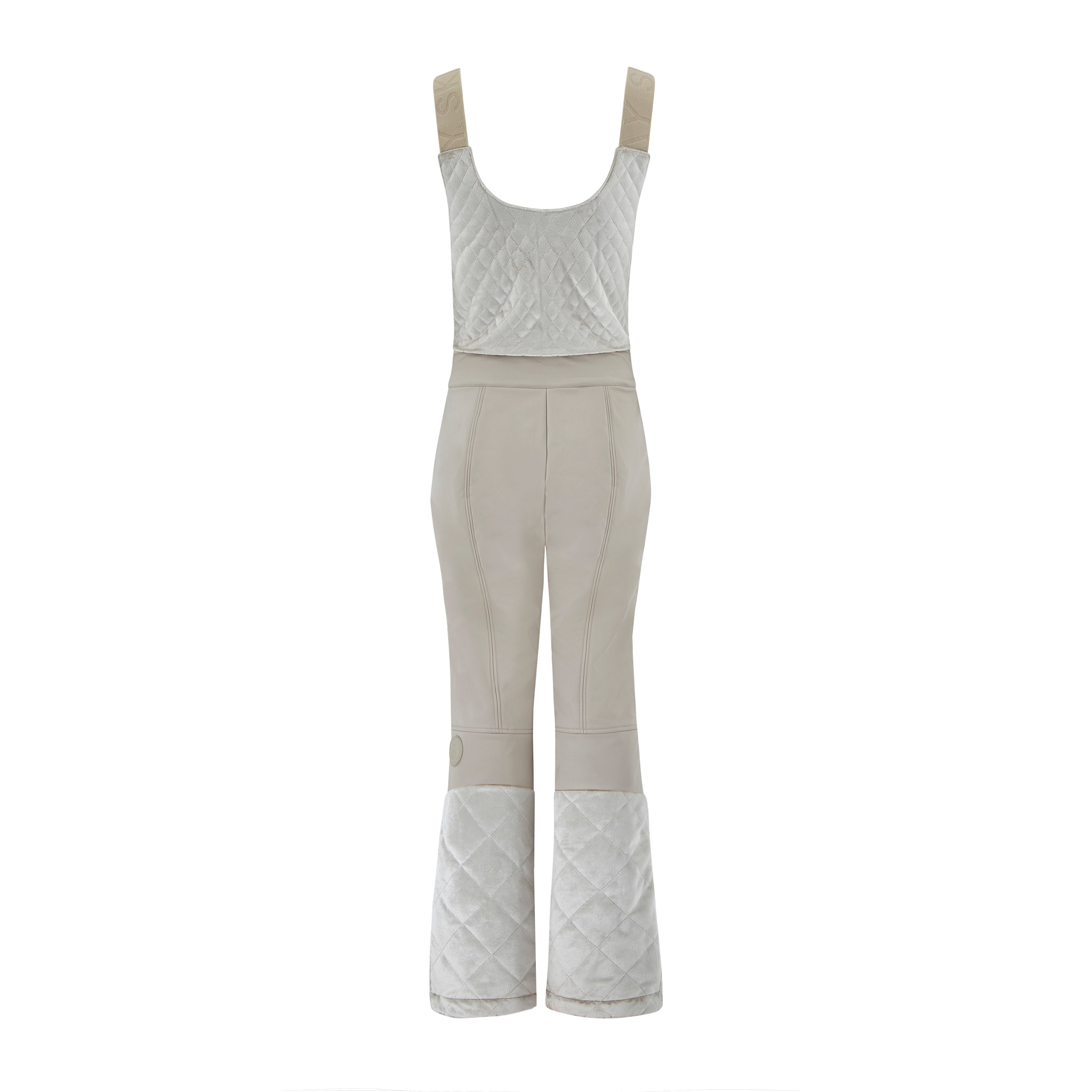 Quilted Velvet Ski Overall - Champagne