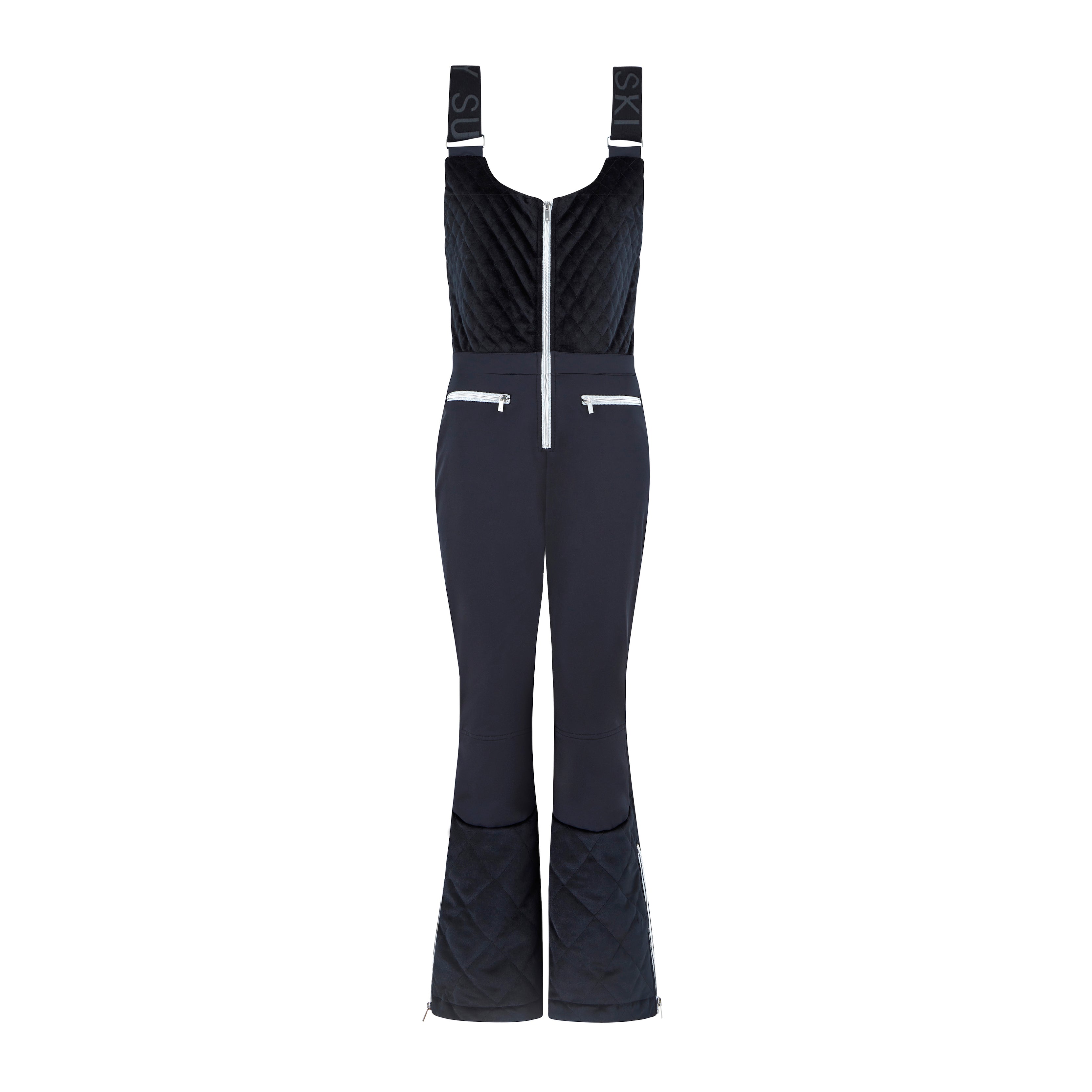 Quilted Velvet Ski Overall - Noir