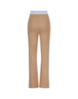 Wide Leg Cashmere Pants - Camel / Pearl Grey