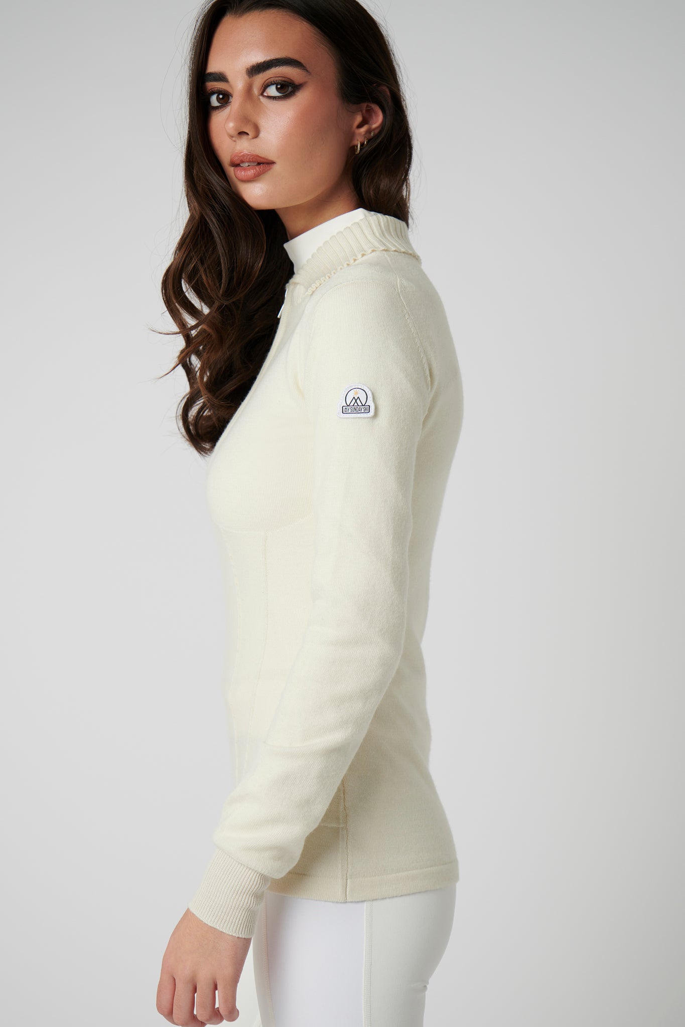 Contour Merino Mid Layer Top - Cream