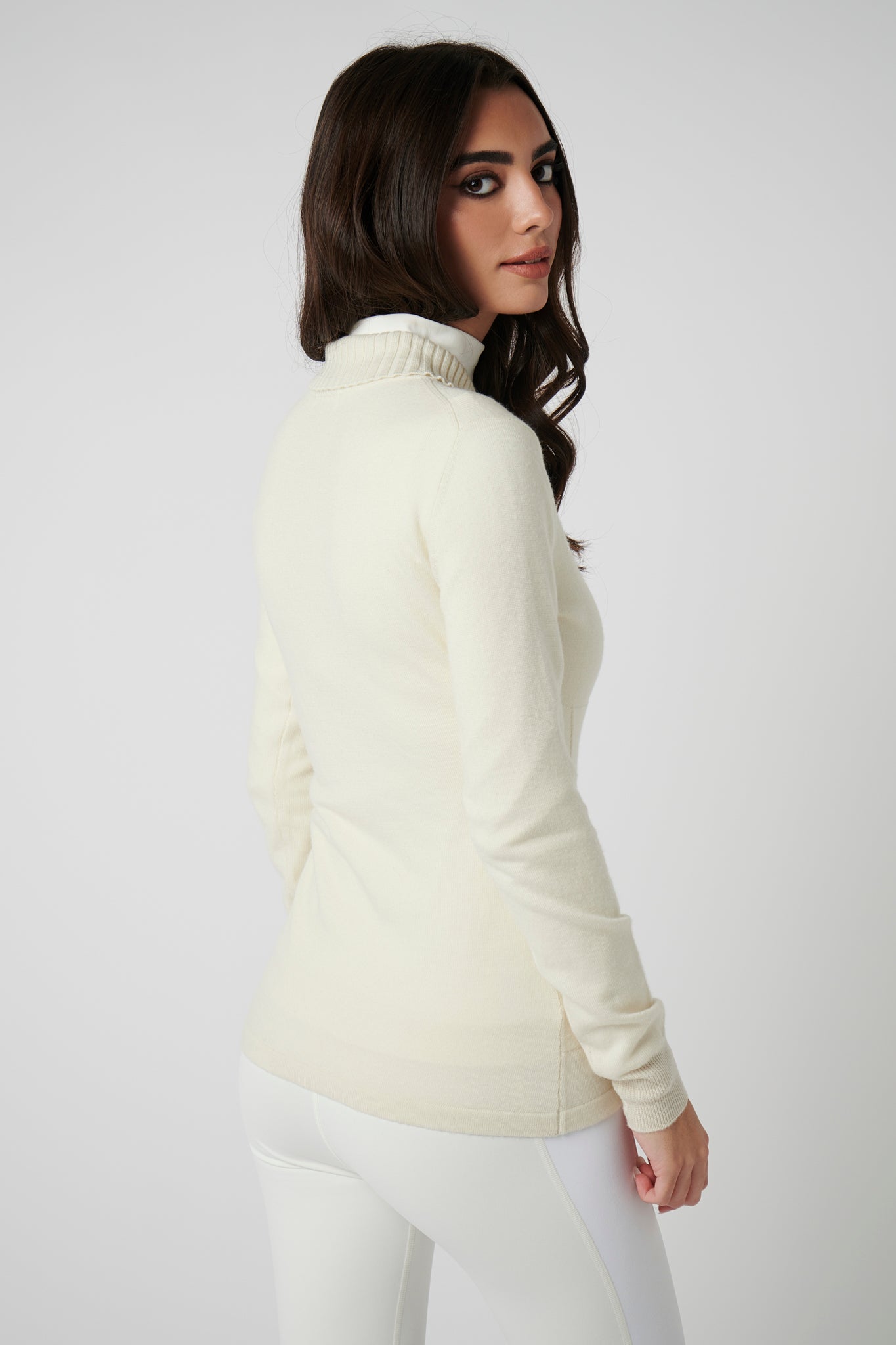 Contour Merino Mid Layer Top - Cream