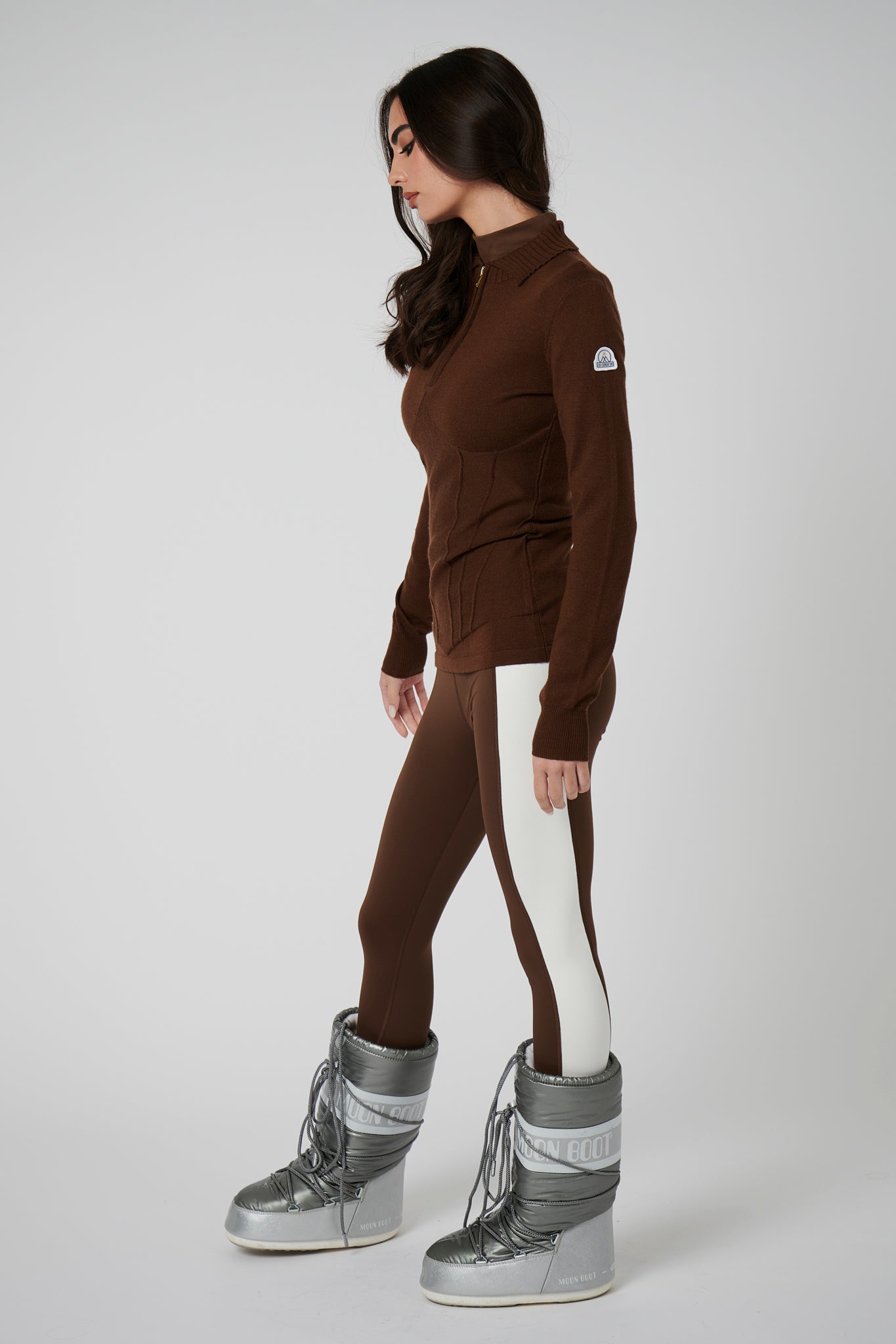 Contour Merino Mid Layer Top Chocolate My Sunday Ski