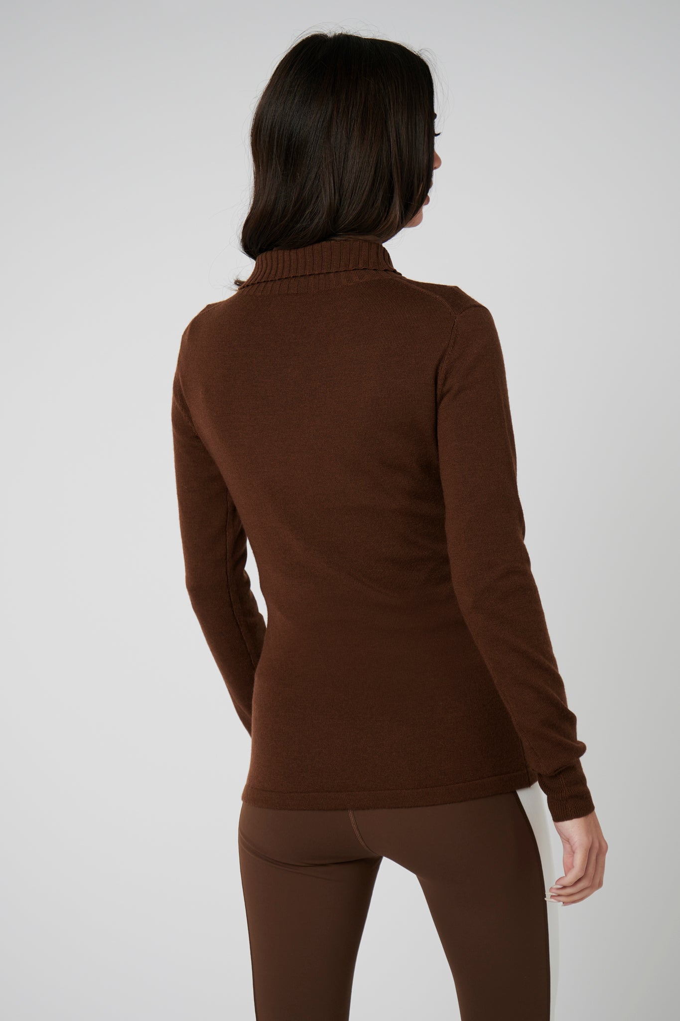 Contour Merino Mid Layer Top - Chocolate