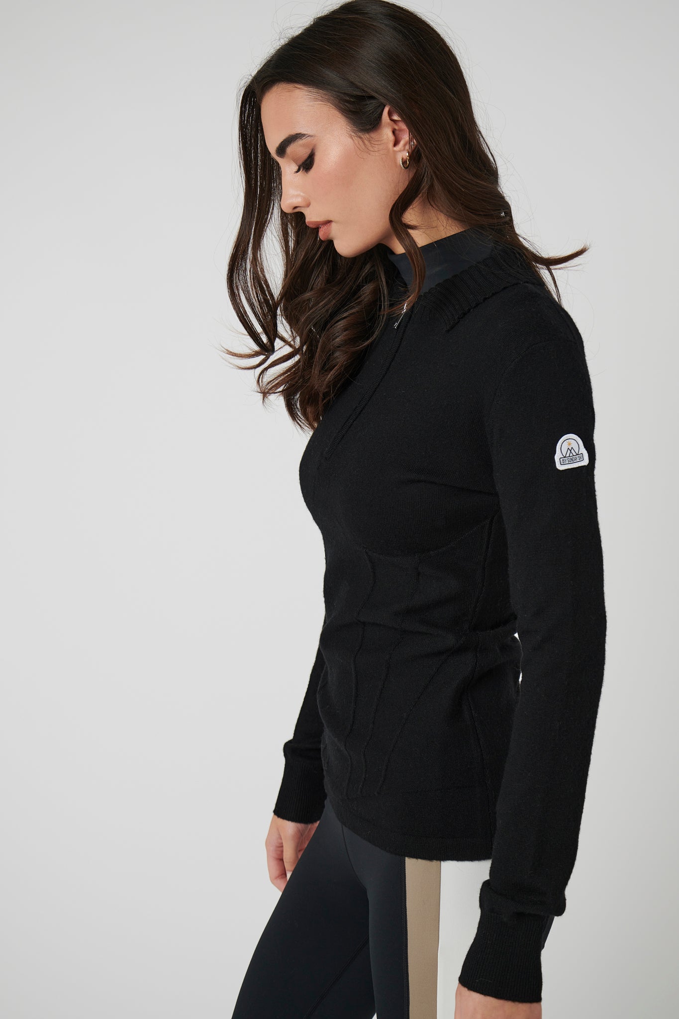 Contour Merino Mid Layer Top - Black