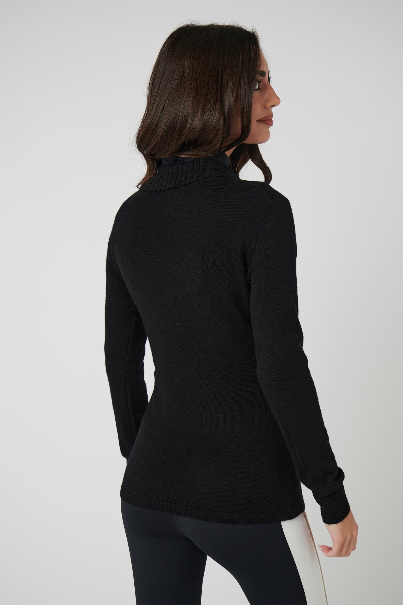 Contour Merino Mid Layer Top - Black