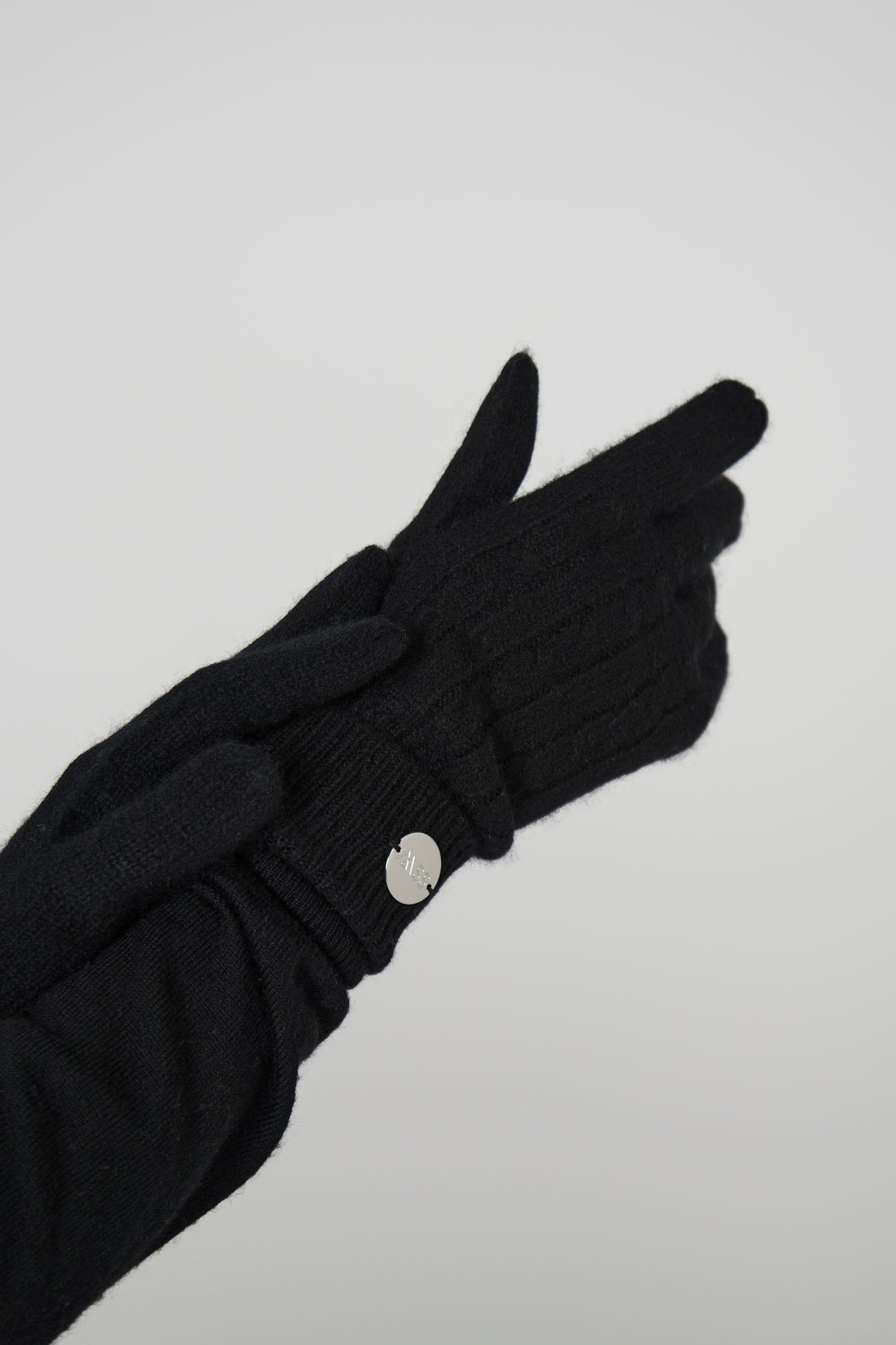 Cashmere Cable Gloves - Black