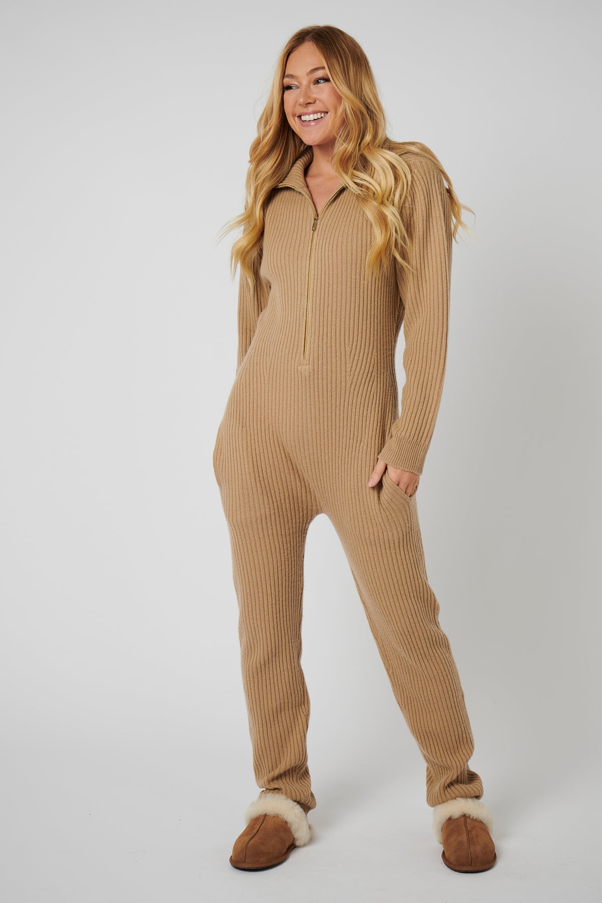 Cashmere Romper - Salted Caramel