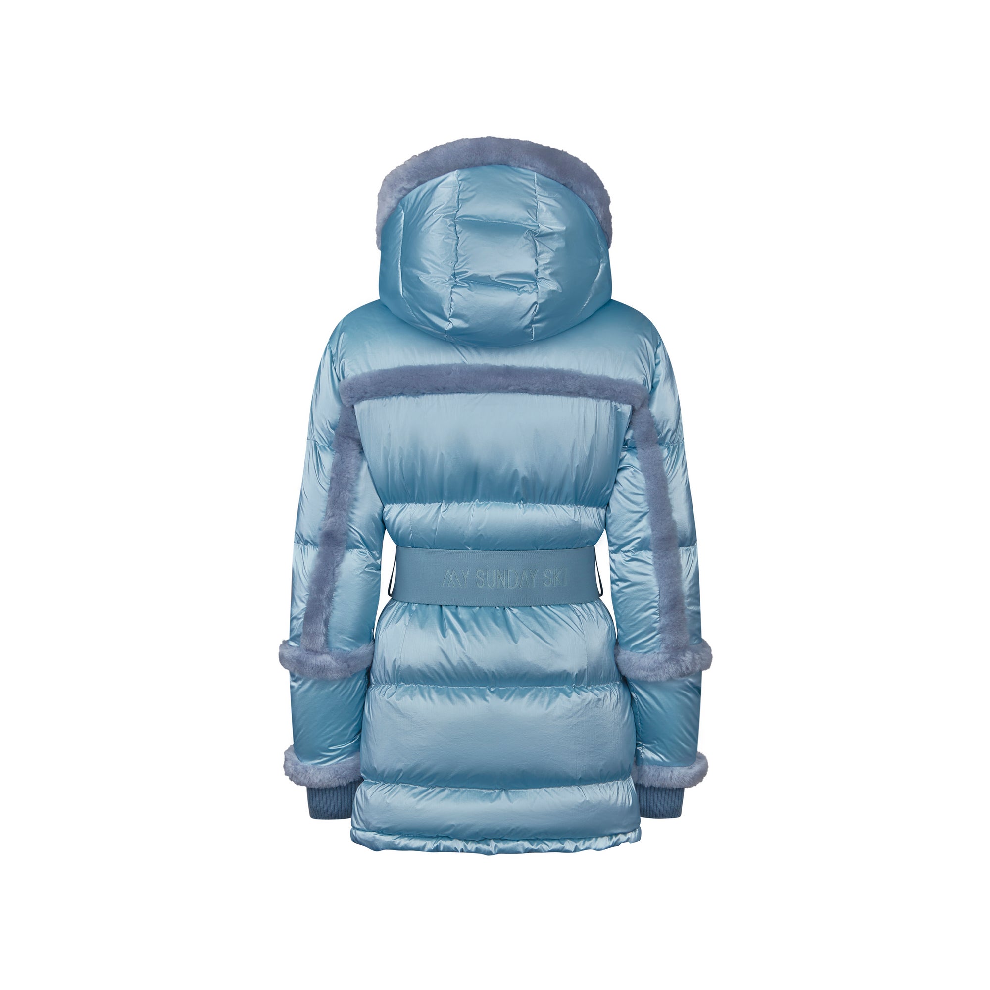 Shearling Pioneer Puffer Ski Jacket - Glacier Blue